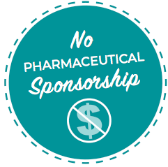 No pharmaceutical sponsorship logo