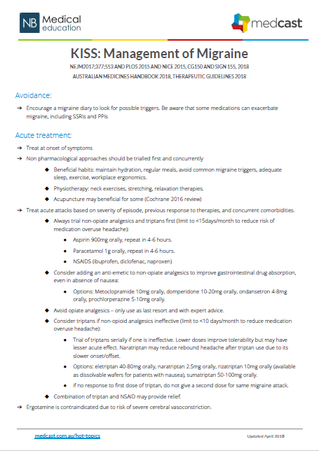 Management of Migraine